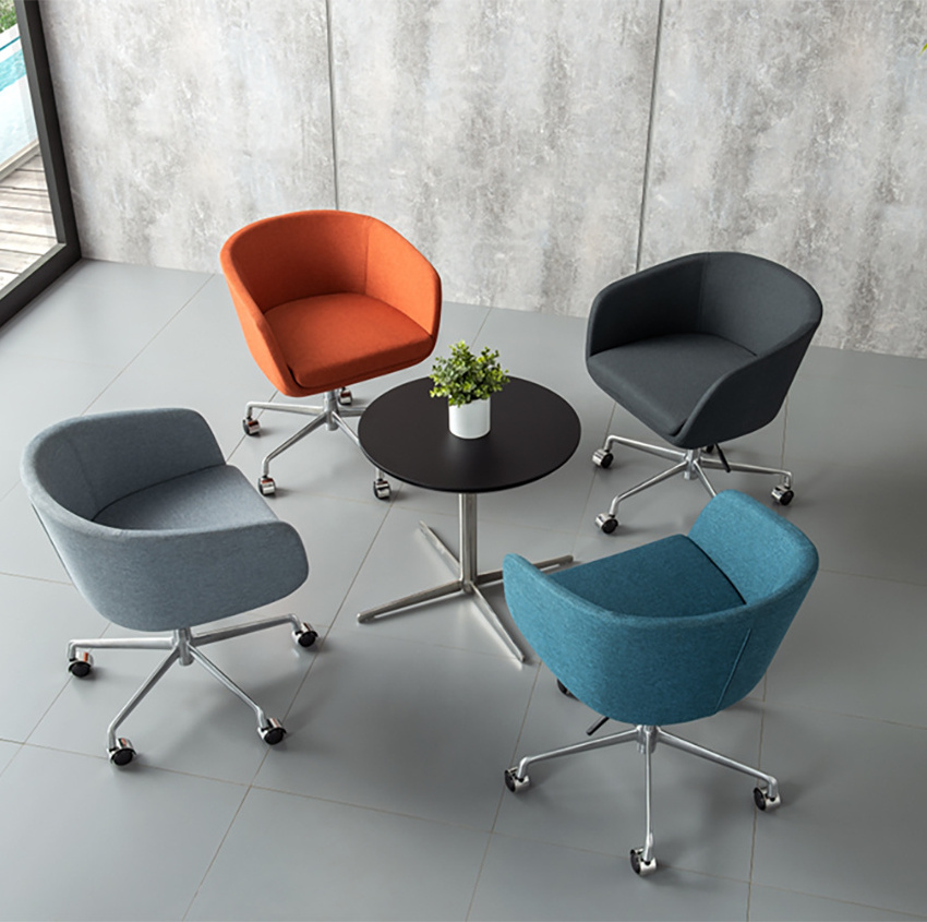 Modern design Leather Chair With wheels Guest Reception Meeting Conference Room Office Chair