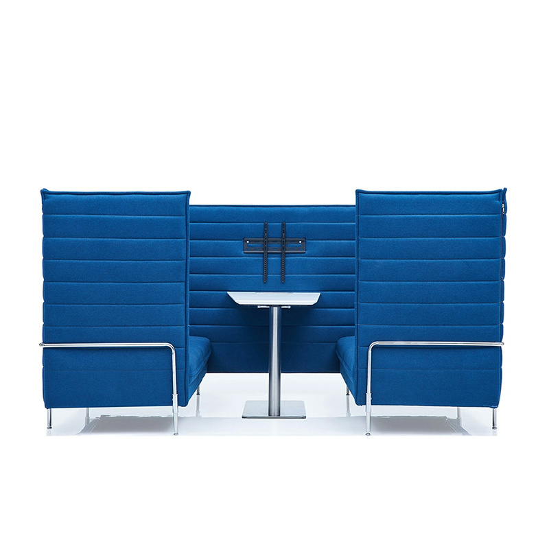 Reception Sofa Pod ISO9001 High Back Privacy Single Booth Seating Sofa Meeting Fabric Modern Indoor Office Furniture Sofa Set