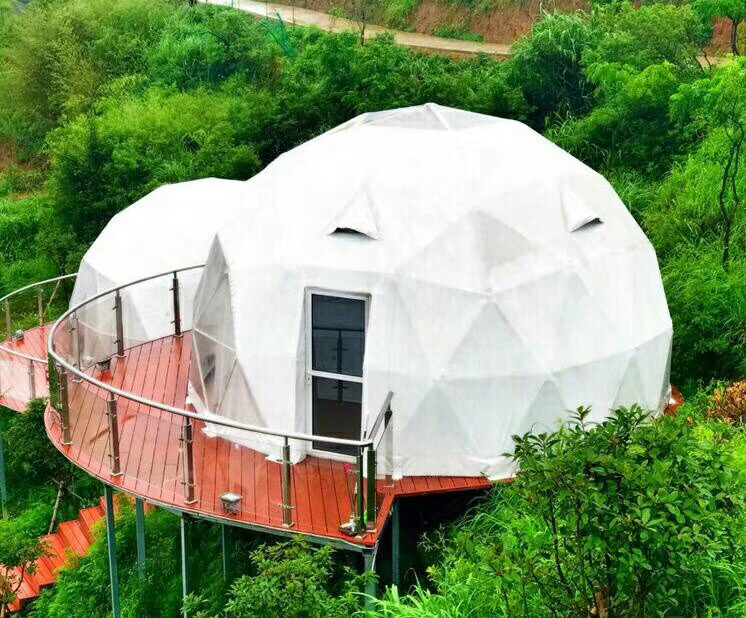 2023 MINGYUE Outdoor Glamping Luxury  Waterproof PVC Camping Patio Life Garden Igloo Geodesic Dome Tents