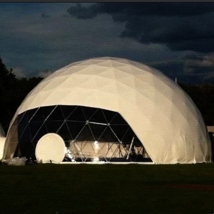 MINGYUE Top Fashion Dome  Pvc Geodesic Camping 0.55Km Wind Loading Glamping Resort 300 Person Dome Tent