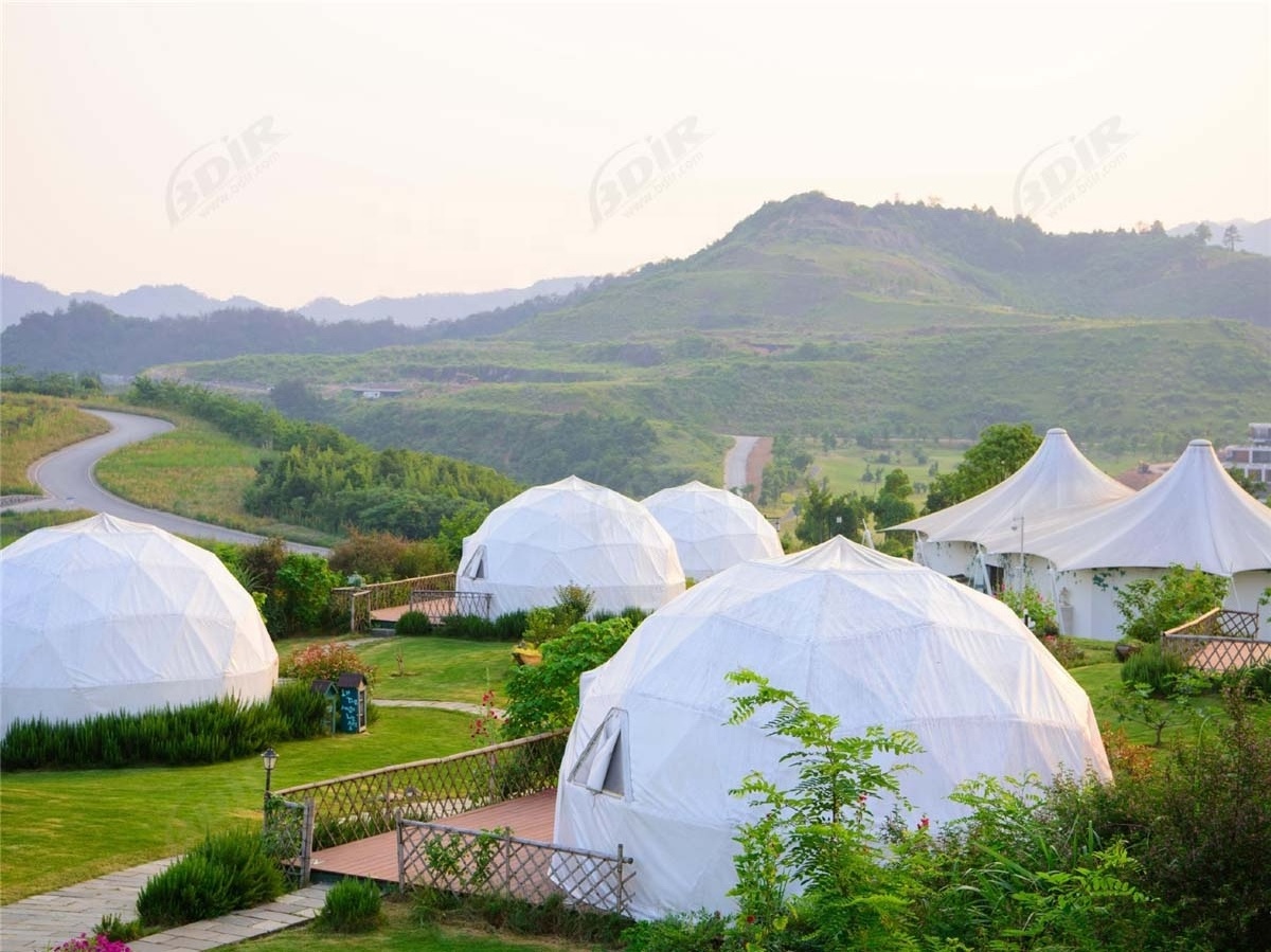 MINGYUE New Design Prefab houses 1 Bedroom luxury glamping dome resort snail hotel tent For Camping