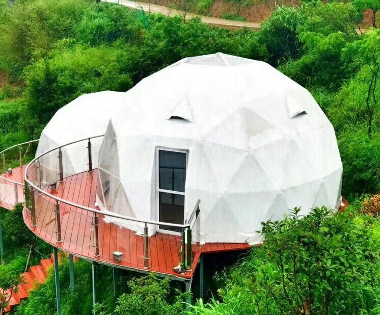 MINGYUE New Design Prefab houses 1 Bedroom luxury glamping dome resort snail hotel tent For Camping