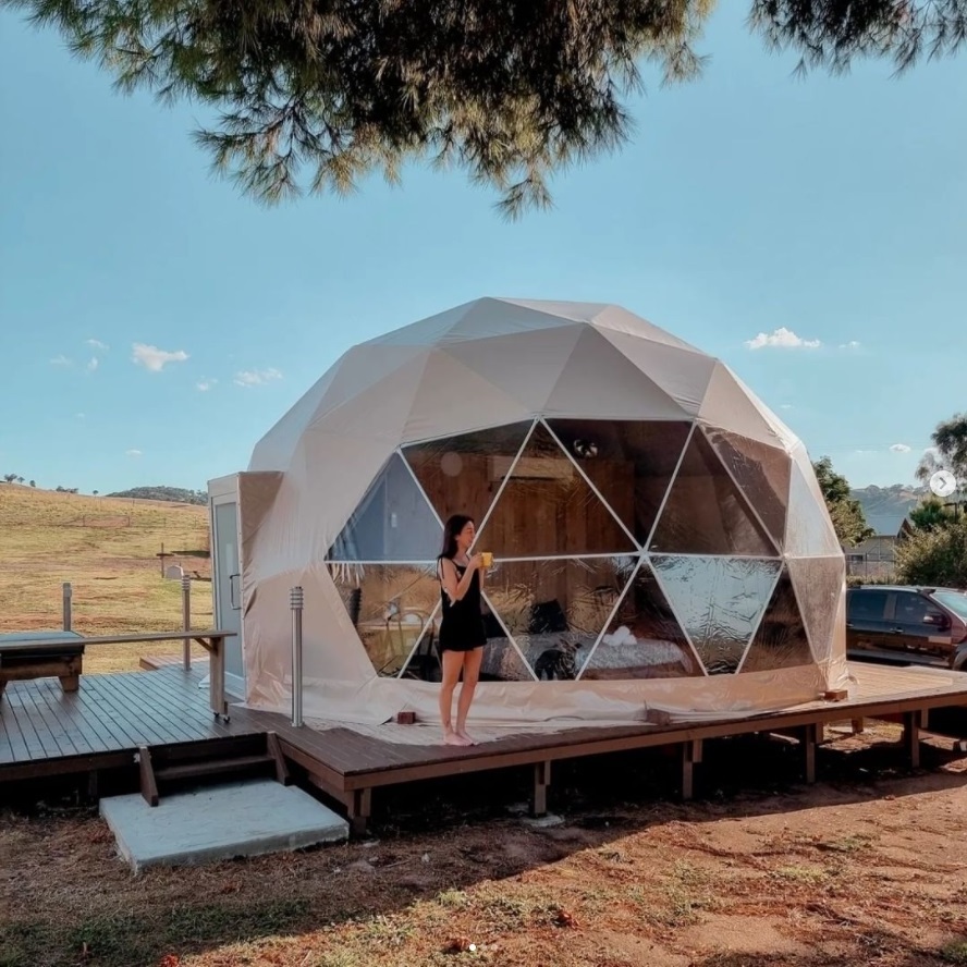 Luxury Hotel Camping Geodesic Igloo Tents Heat Resistant Waterproof Soundproof Dome House Prefab