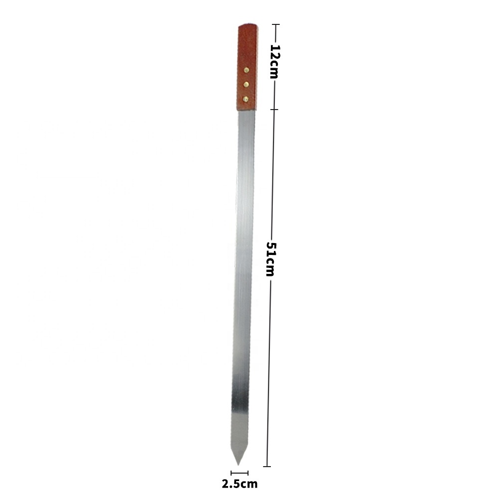 23 inch 1 inch wide bbq skewers stainless steel long skewers