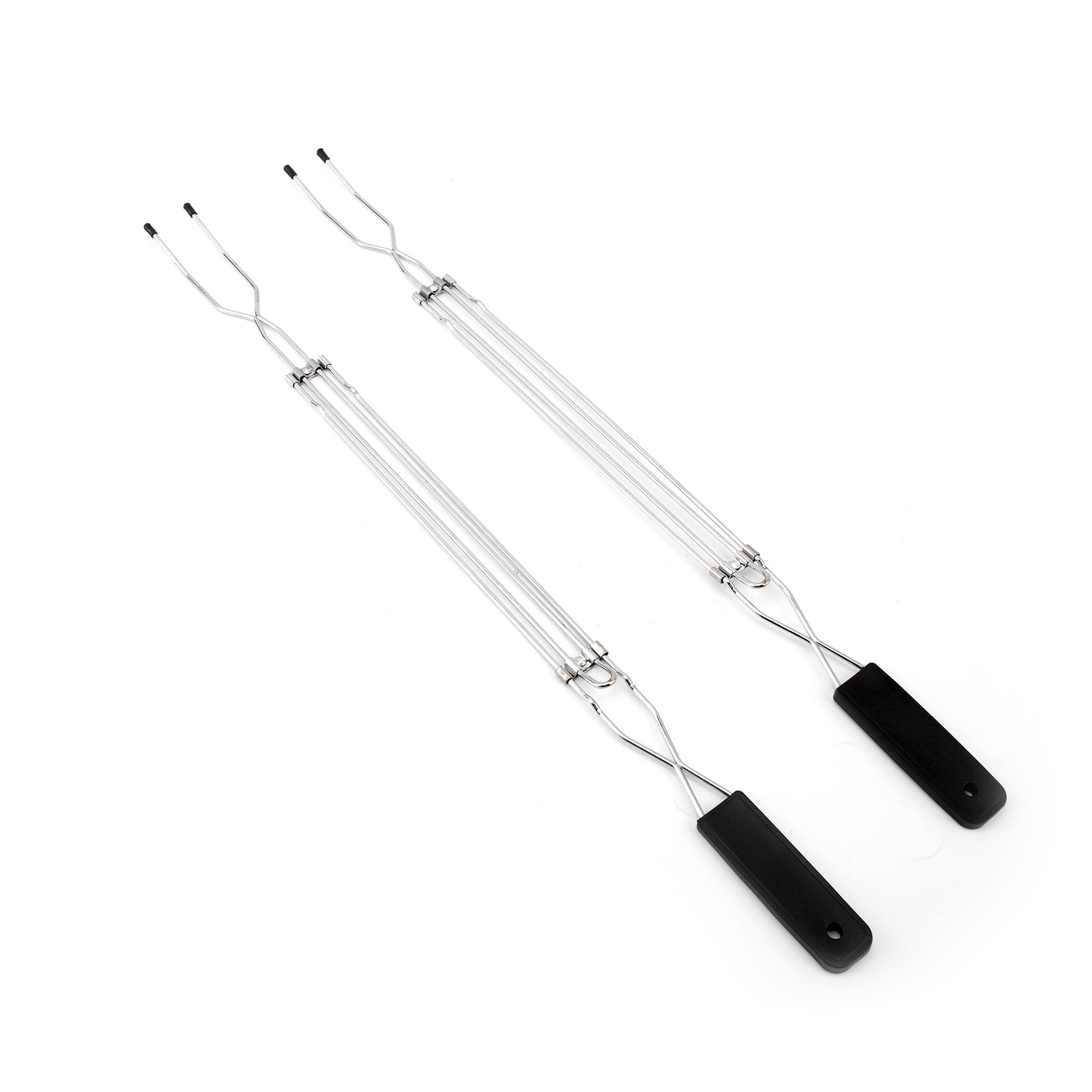 Outdoor Fireplace Campfire Accessories Marshmallow or Hot Dog Roasting Sticks Telescoping Rotating Forks Set of 2