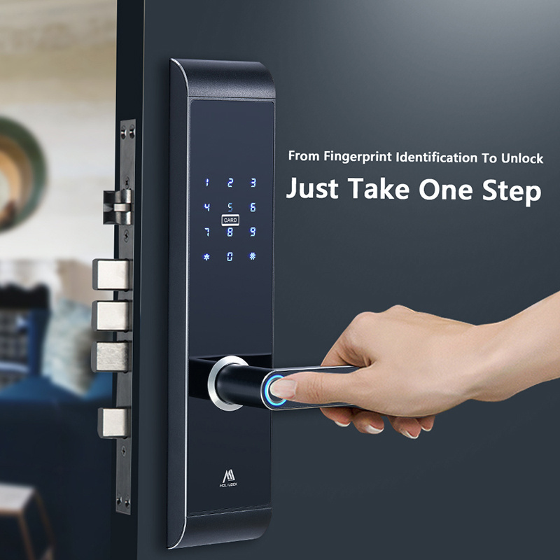 OEM Smart Door Lock with Fingerprint Design Keyless Commercial Biometric Finger Print Digital Door Handle Deadbolt Lock