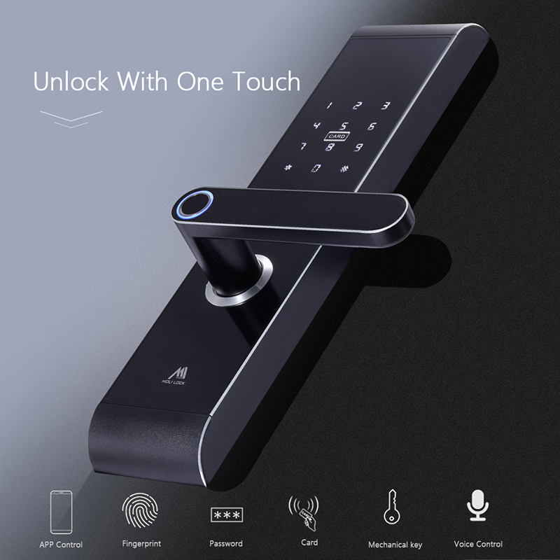 OEM Smart Door Lock with Fingerprint Design Keyless Commercial Biometric Finger Print Digital Door Handle Deadbolt Lock