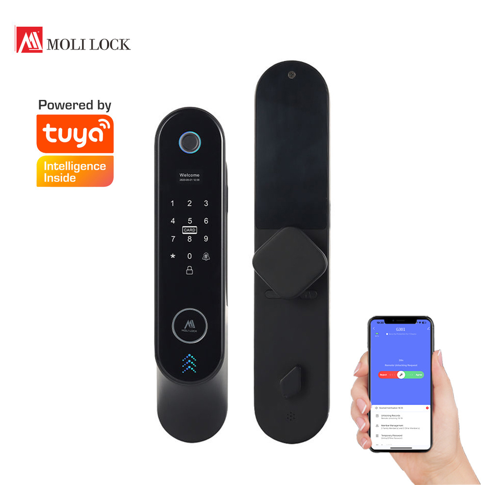 Smart Lock Sliding Glass Door Tuya APP Wifi Fingerprint Electronic Key Smart Lock For Front Door