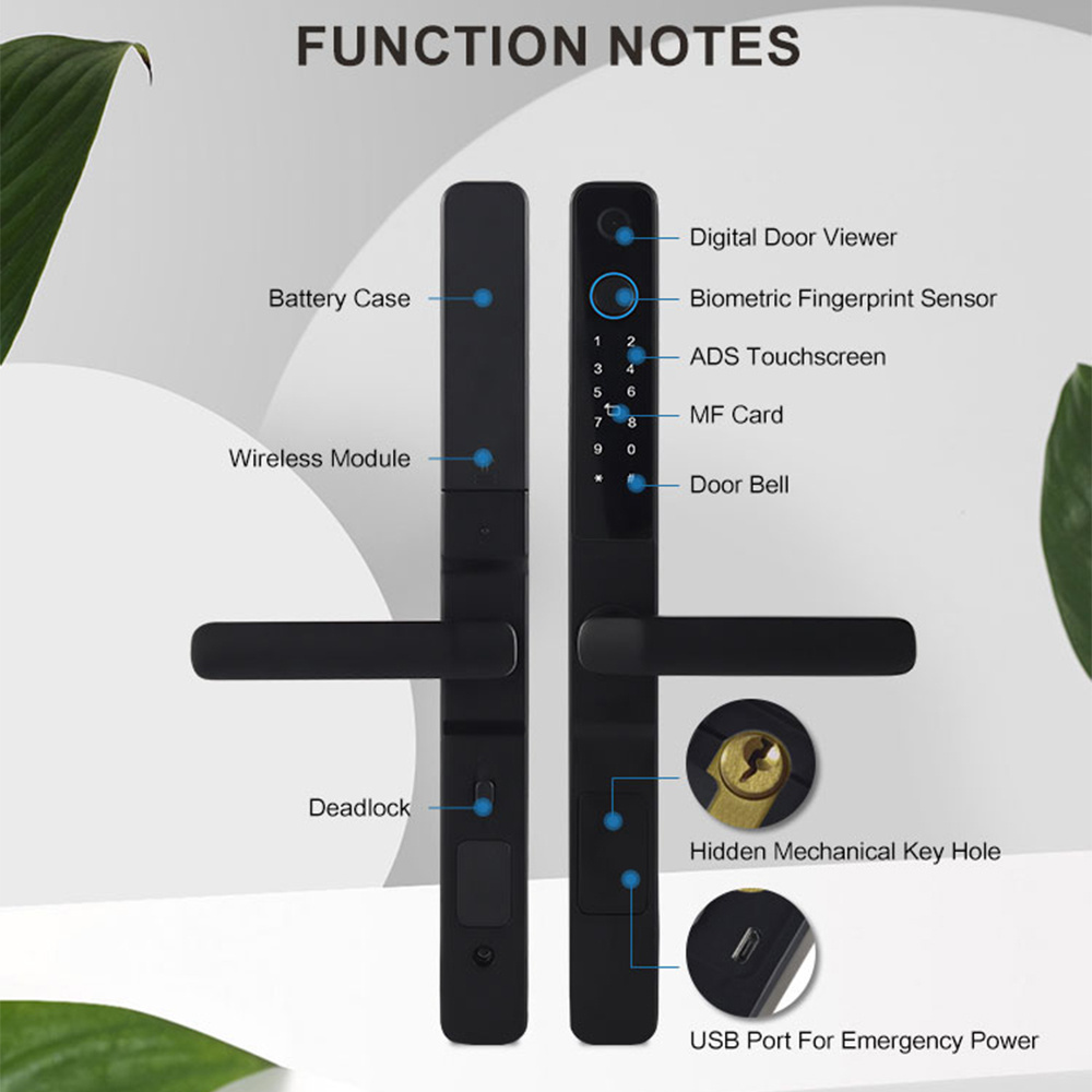 High Security Anti Theft Full Automatic Smart Fingerprint Door Lock With Surveillance Camera