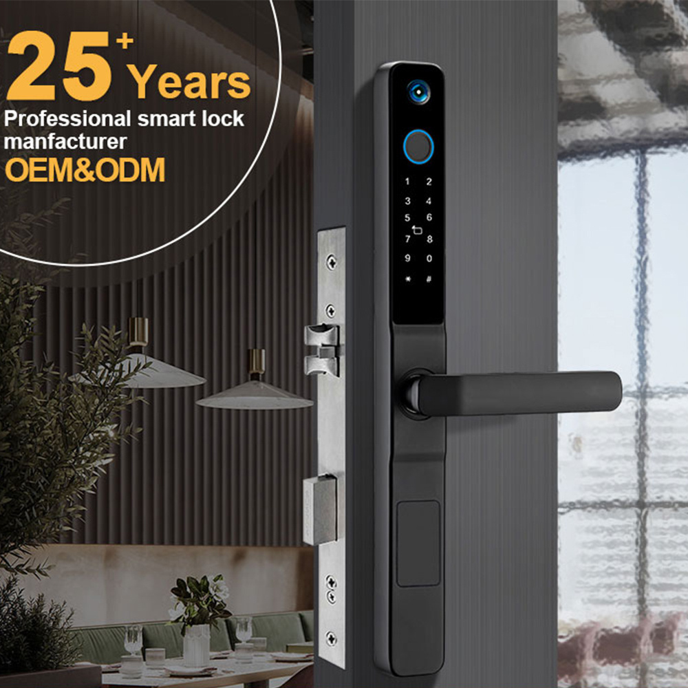 High Security Anti Theft Full Automatic Smart Fingerprint Door Lock With Surveillance Camera