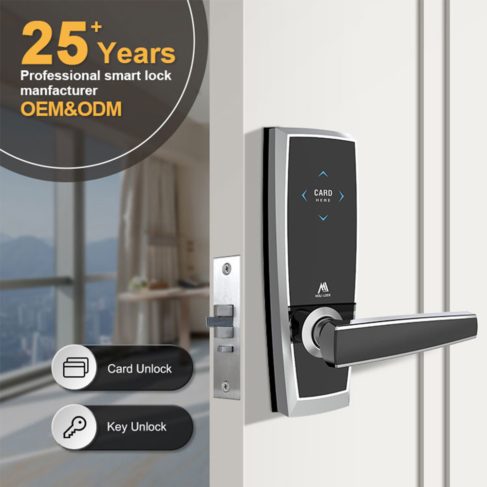 Wholesale Security Hotel Key Card Lock System Battery Electrically Operated Door Locks With Free Management System