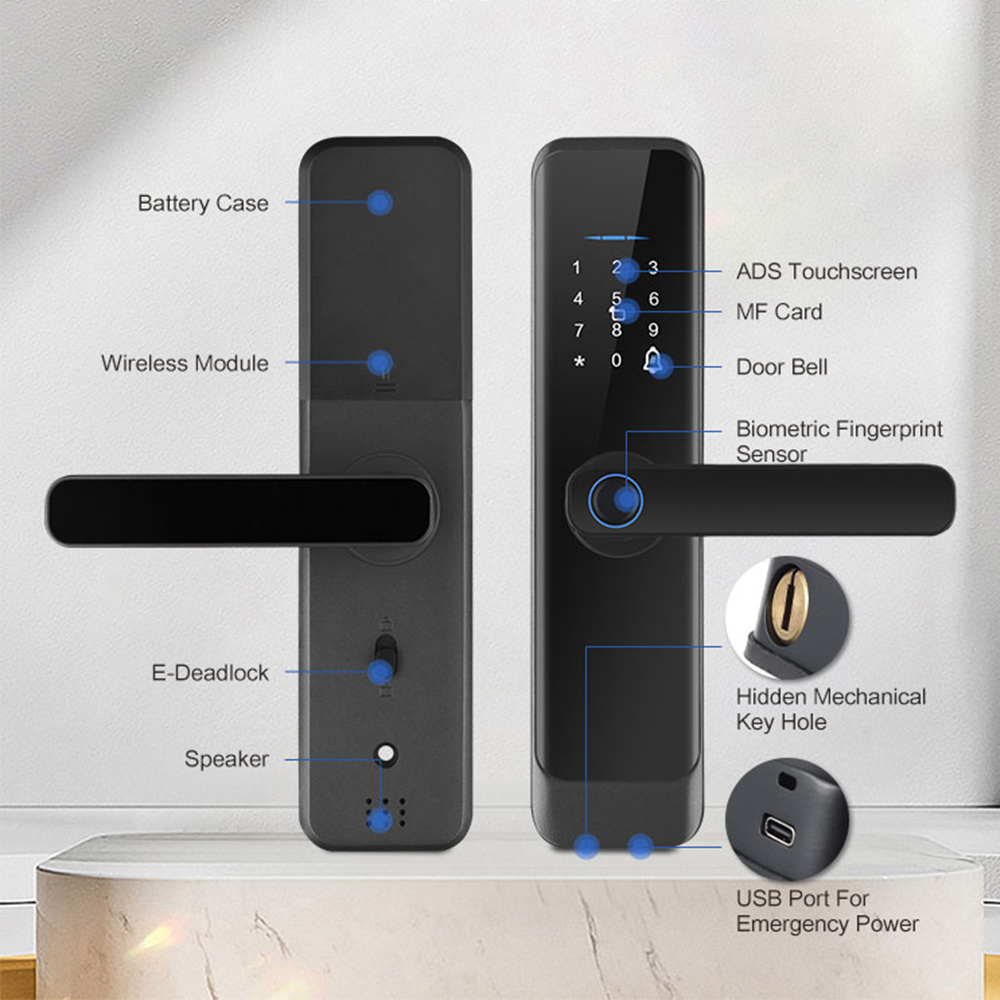 New Design Fully Automatic Intelligent Card Key Code Digital Door Lock Wireless Tuya App Home Gate Lock