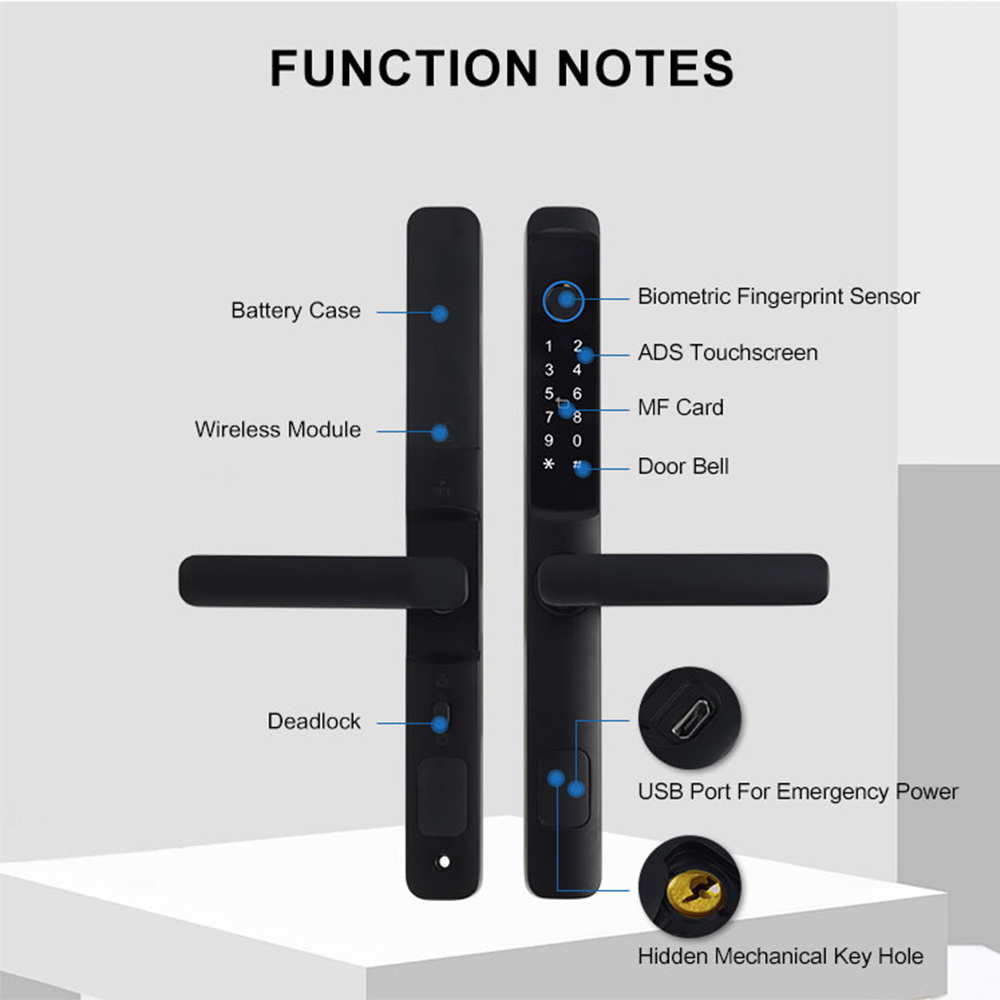 Waterproof High Quality Outdoor Digital Front Key Smart Electronic Door Locks With Keypad Home Smart Deadbolt Lock