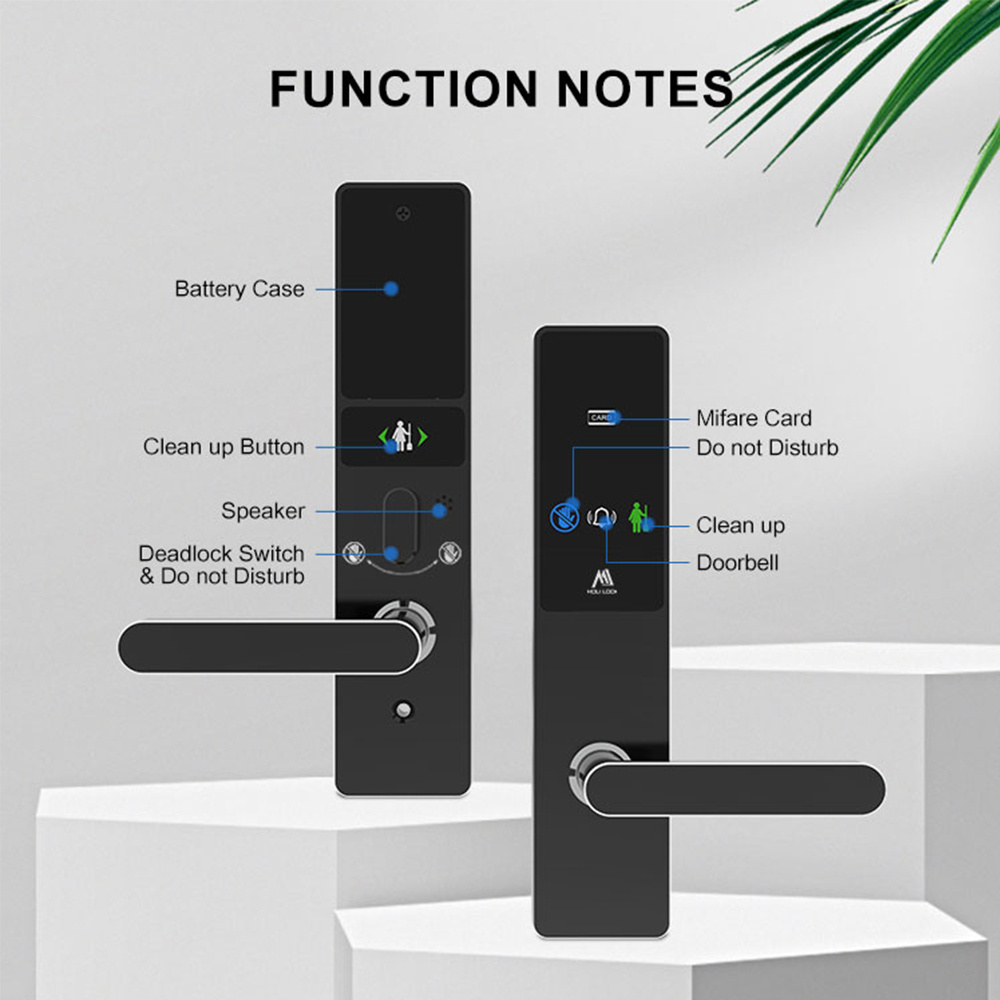 Rfid Card Hotel Room Smart Door Lock With Management Software System By Keys And Smart Cards Space Aluminum Door Lock