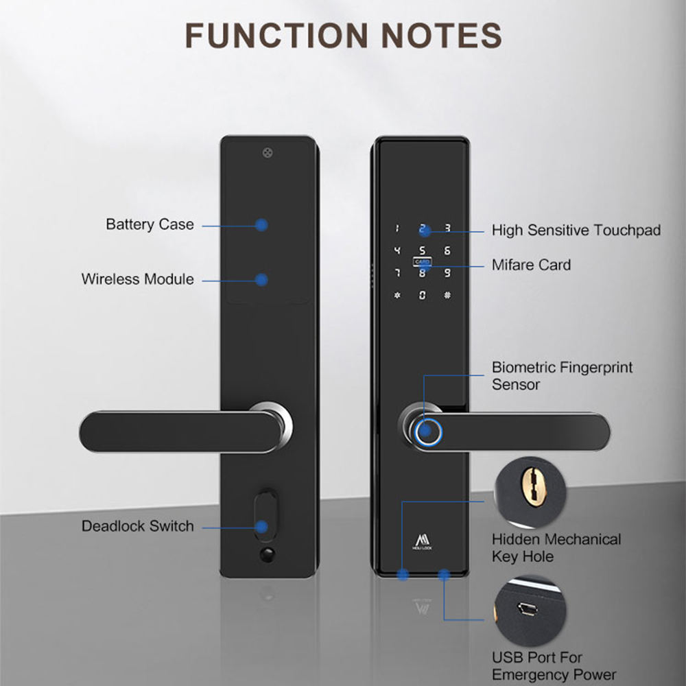 Biometric Intelligent Ttlock Smart Biometric Cerradura Fingerprint Eletronic Door Lock For Home Hotel Apartment