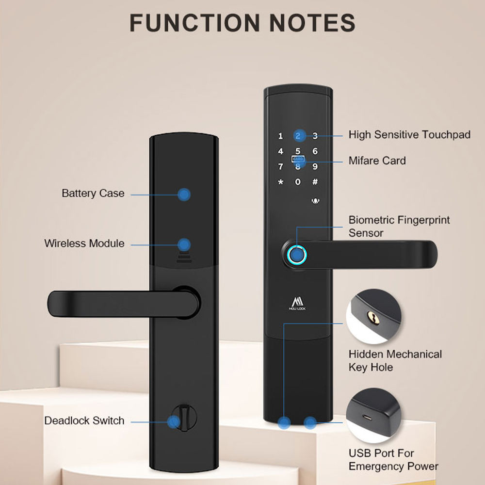 High Security Door Lock System Smart Home Lock System Full Automatic Security Door Lock System