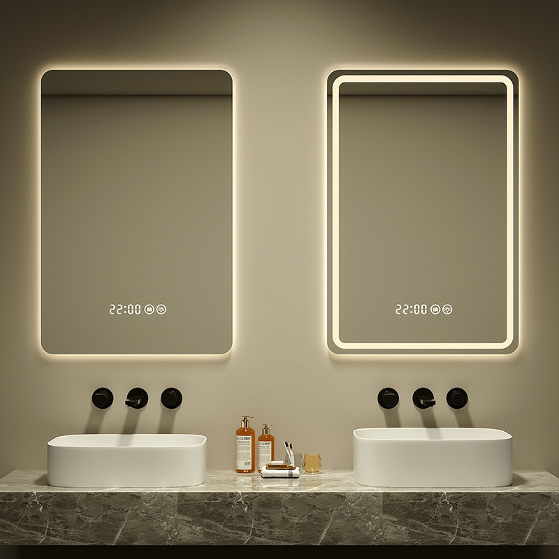 Luxury Wall Lighted Digital Led Bath Mirror Large Frameless Electric Smart Mirror For Bathroom