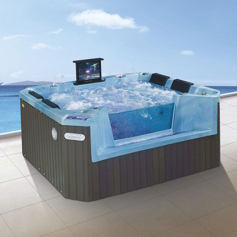 Luxury Hot Tubs Jaccuzi Outdoor Spa 6 Person Hidromasaje Bathtubs Square Plastic Soaking Jaccuzi