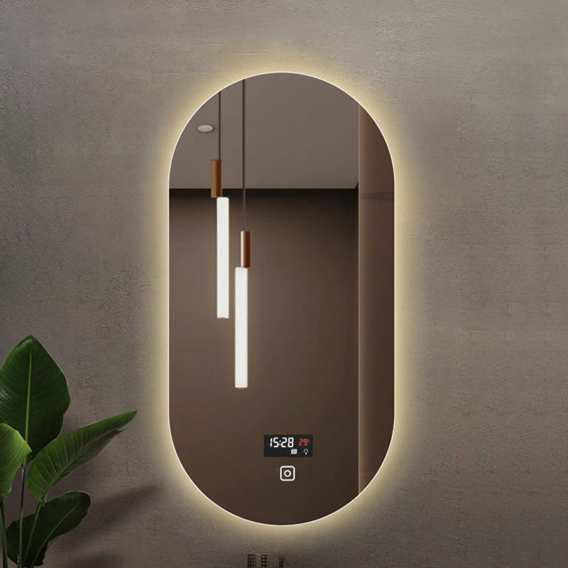 Arched Intelligent Bathroom Anti Fog Mirror Wall Mounted Bluetooth Led Backlit Vanity Smart Mirror With Light