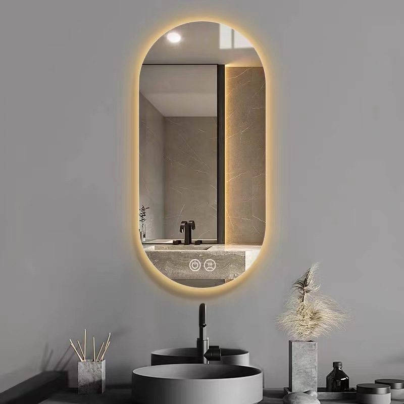 Arched Intelligent Bathroom Anti Fog Mirror Wall Mounted Bluetooth Led Backlit Vanity Smart Mirror With Light