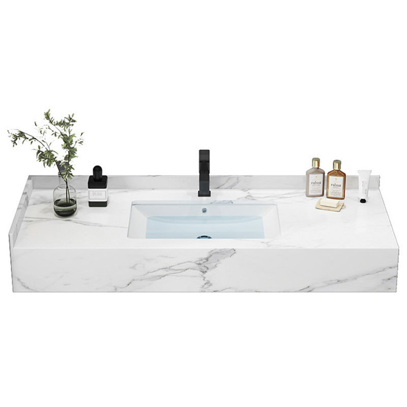 Hotel Floating Marble Ceramic Countertop Integrated Wash Basin Modern Rock Slab Under Counter Bathroom Sink