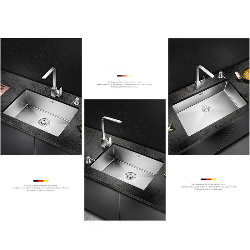 Embedded SUS304 Nano Wash Basin Single Bowl Stainless Steel Undermount Kitchen Handmade Sink