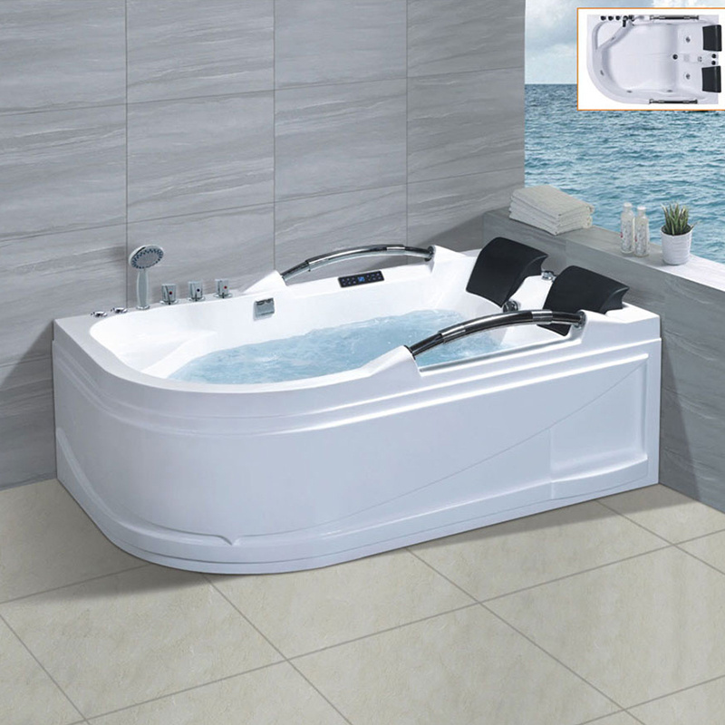 Modern Acrylic Jakuzzi Indoor Bathtub Hydromassage Fibreglass Double Whirlpool Jaccuzi Spa Bathtub