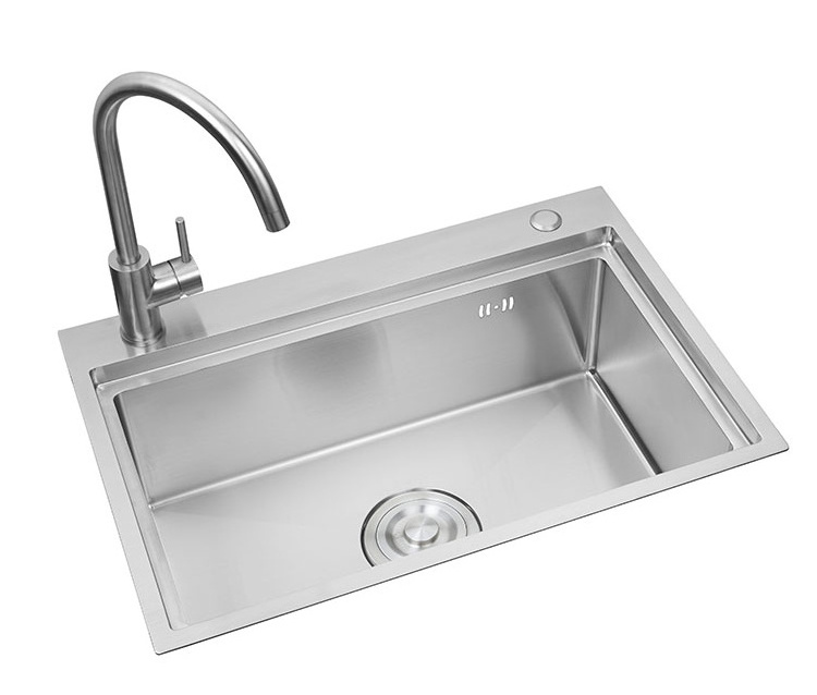 Embedded SUS304 Nano Wash Basin Single Bowl Stainless Steel Undermount Kitchen Handmade Sink