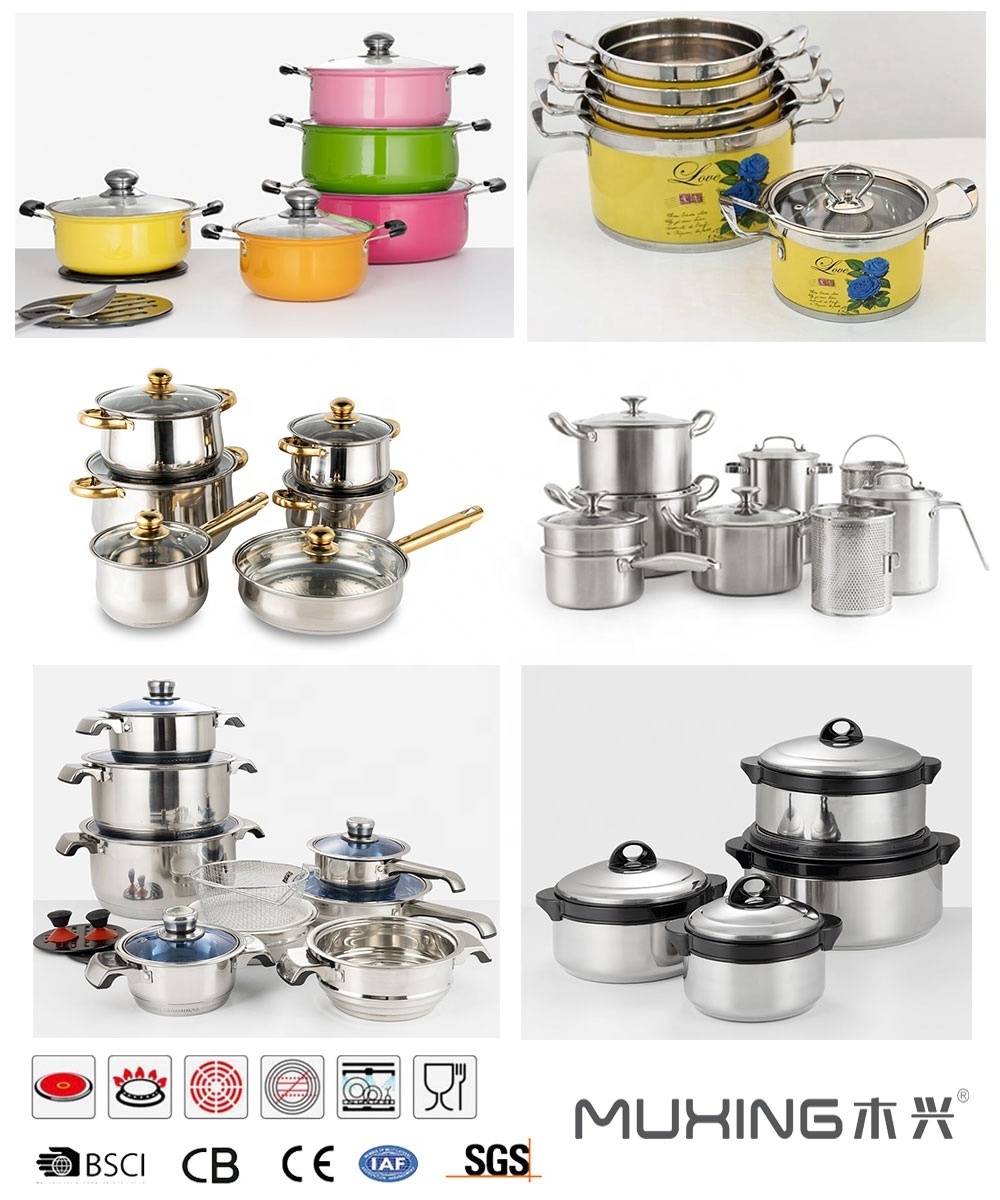 Stainless Steel Cookware 16/18/20/24cm Cookingware Sets Casserole Kitchenware Ollas Cookware Sets Cooking Pot Set