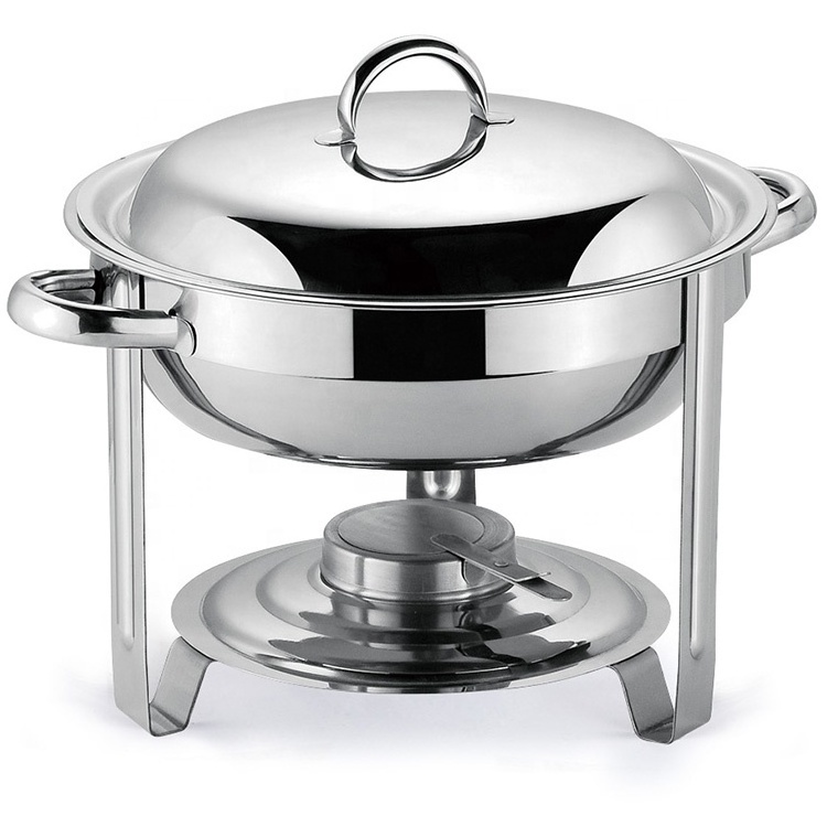 Most Popular Stainless Steel 3.5L Round Chafing Dish Food Warmer For Hotel