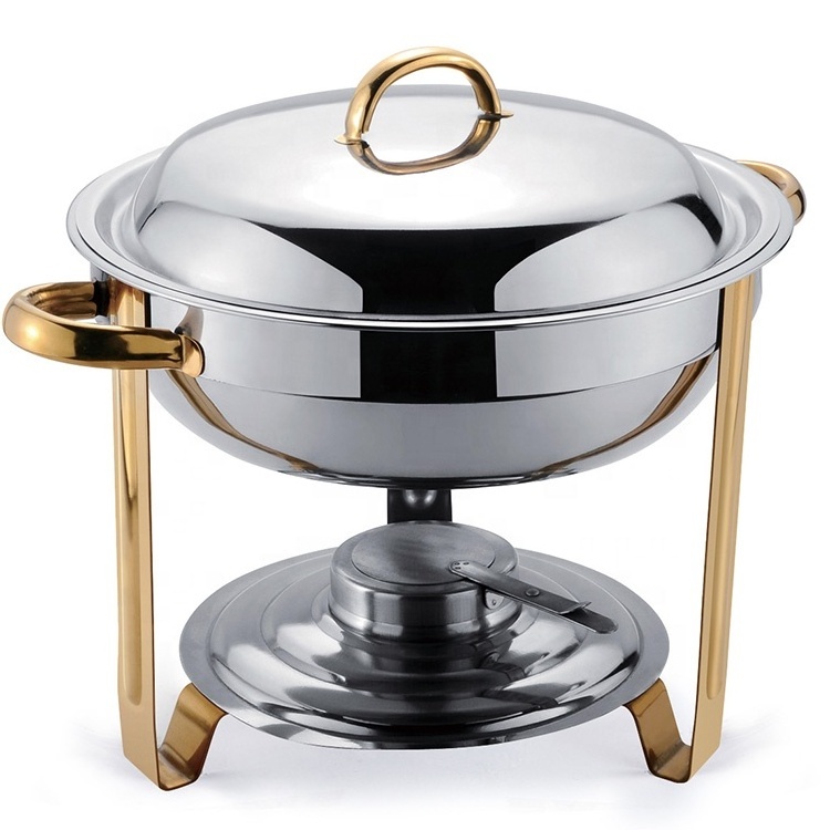 Most Popular Stainless Steel 3.5L Round Chafing Dish Food Warmer For Hotel