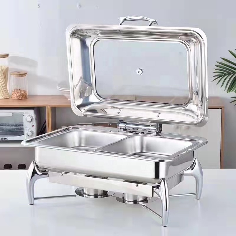 Chaffing Dishes Buffet Catering Stainless Steel Luxury Food Warmer Gold Hydraulic Cheffing Chafing Dish Buffet Set For Catering