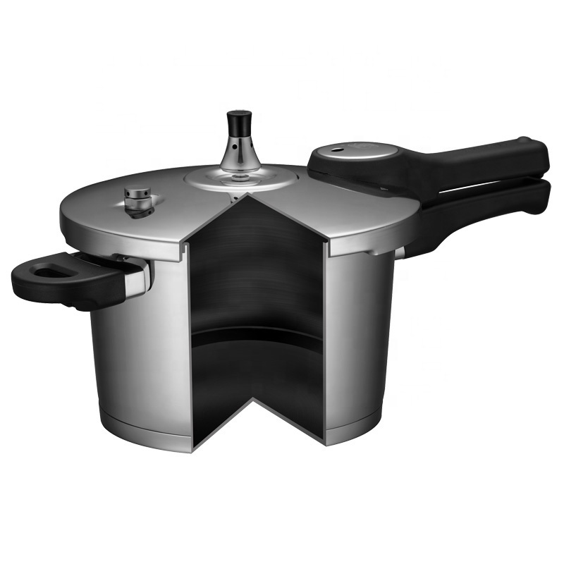 Stainless Steel Safe V-shape Pressure Cooker with small capacity 3.2L and Push Button for Kincthenware Cooking