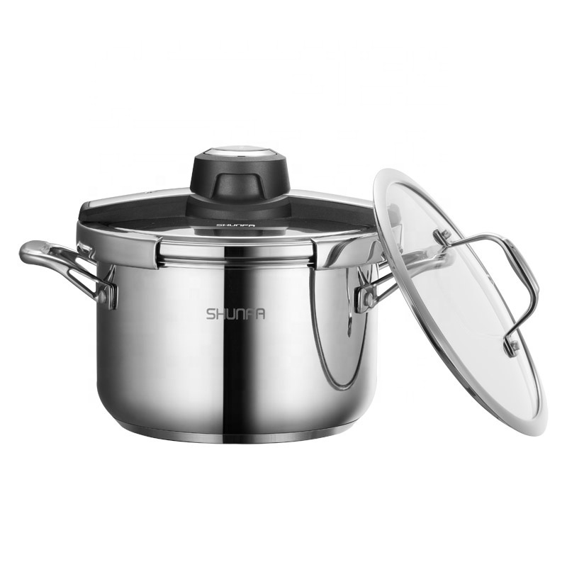 Promotional Small Capacity SS304 Safe 3.5L K01 Pressure Cooker with high quality Push Button for kitchen hotel restaurant supply