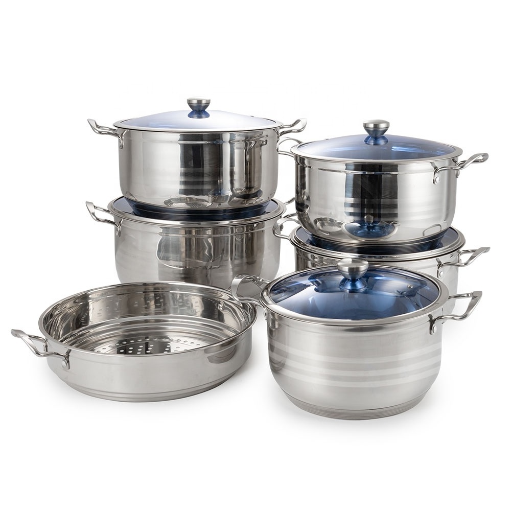 Kitchen Cookware 5 Ply Induction Bottom Cooking Utensils Set Stainless Steel Hot Pot Casserole Set