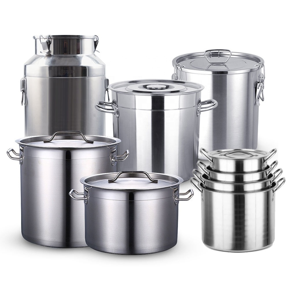 20 Quart Stockpot Restaurtant Big Stainless Steel Stove  Industrial Pasta Cooking Pots Stock Pots Used For Water Bath Canner