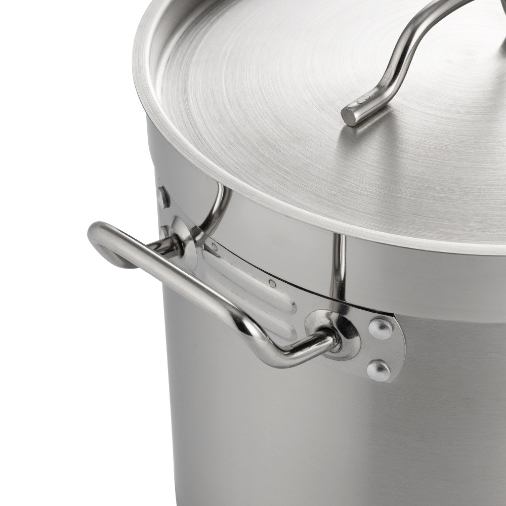 Restaurant Big Pot De Stock 20 30 35 Liter 40 50 150 Gallon 3-layer Bottom Liter Marker Stainless Steel Soup &Amp Stock Pots