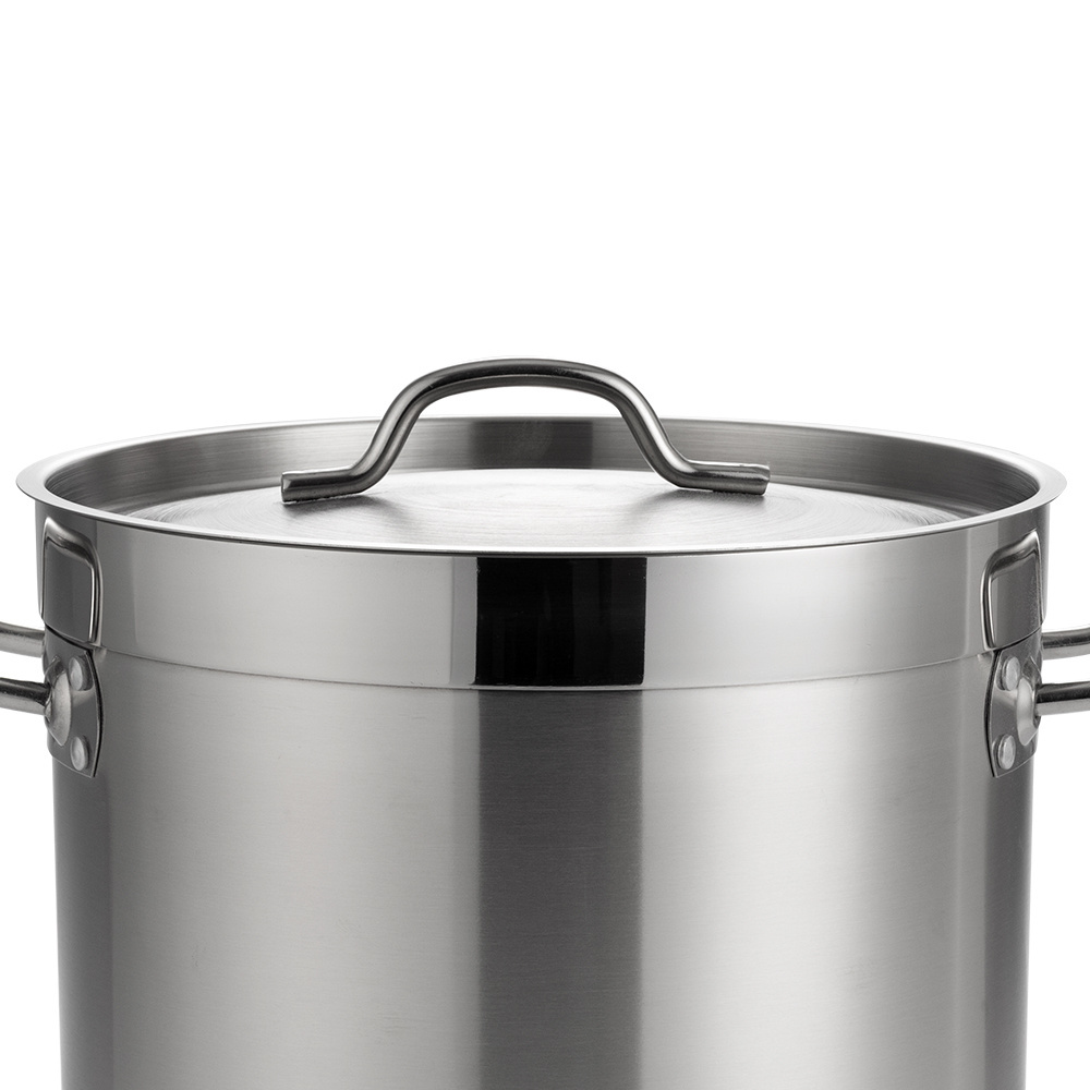 Restaurant Big Pot De Stock 20 30 35 Liter 40 50 150 Gallon 3-layer Bottom Liter Marker Stainless Steel Soup &Amp Stock Pots