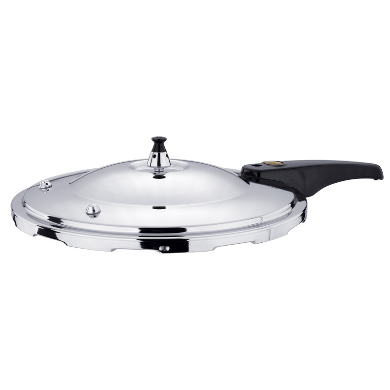 High Quality and Sustainable 201/304 Stainless Steel Middle Pressure Frying Pan with Glass Lid for Hotel, Restaurant or Home