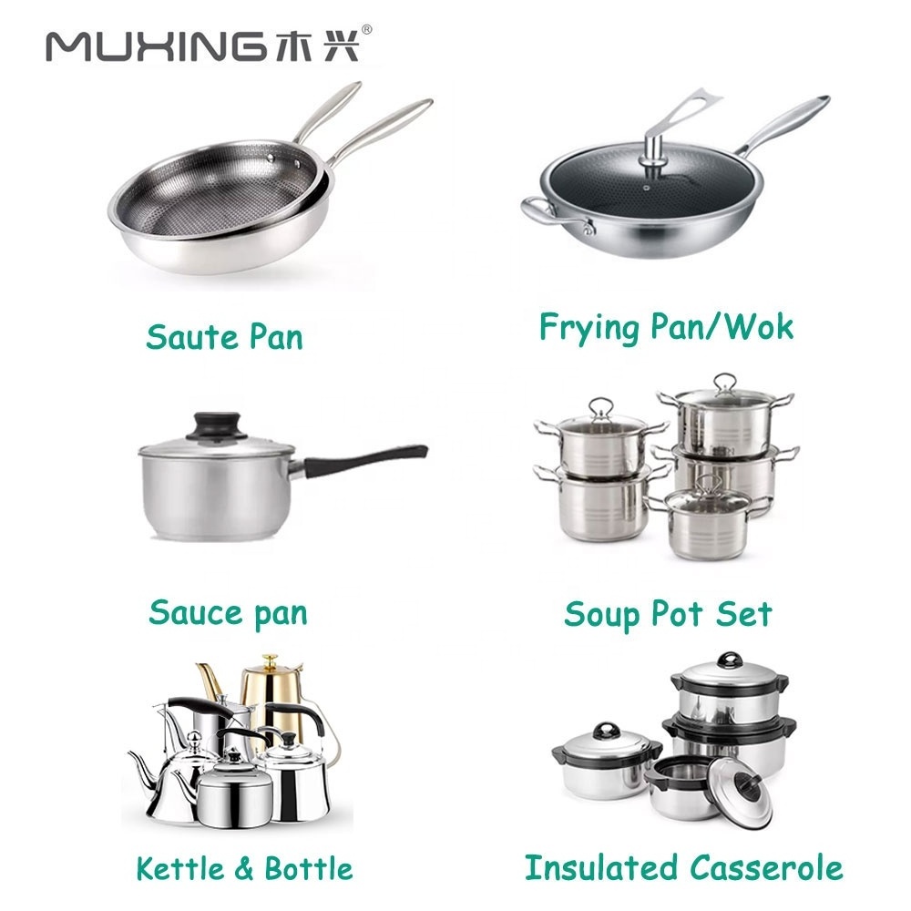 Hotel Professional Kitchenware Pots And Pans Cookingware Non-Stick Cooking Pot Set Cookware Stainless Steel