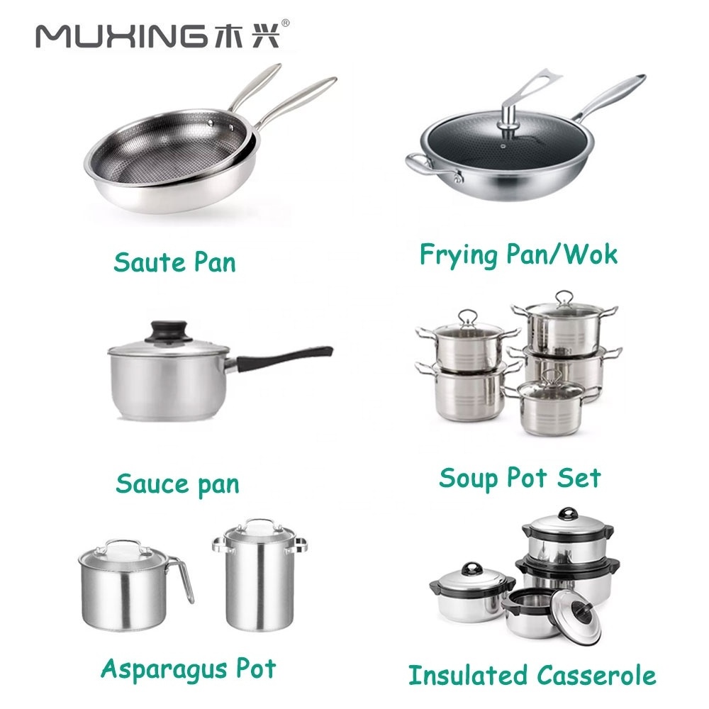 Stainless Steel Cookware 16/18/20/24cm Cookingware Sets Casserole Kitchenware Ollas Cookware Sets Cooking Pot Set