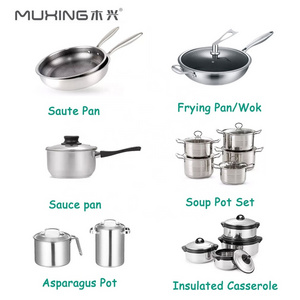 Stainless Steel Cookware 16/18/20/24cm Cookingware Sets Casserole Kitchenware Ollas Cookware Sets Cooking Pot Set