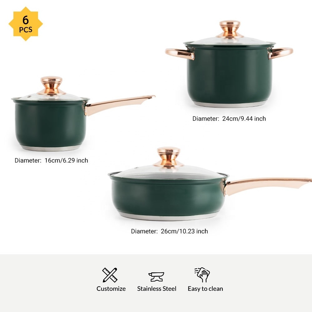 High Quality Ollas De Acero Utensils Set Kitchen Ware Cooking Pot Set Stainless Steel Pots And Pans Non-Stick Cookware Set