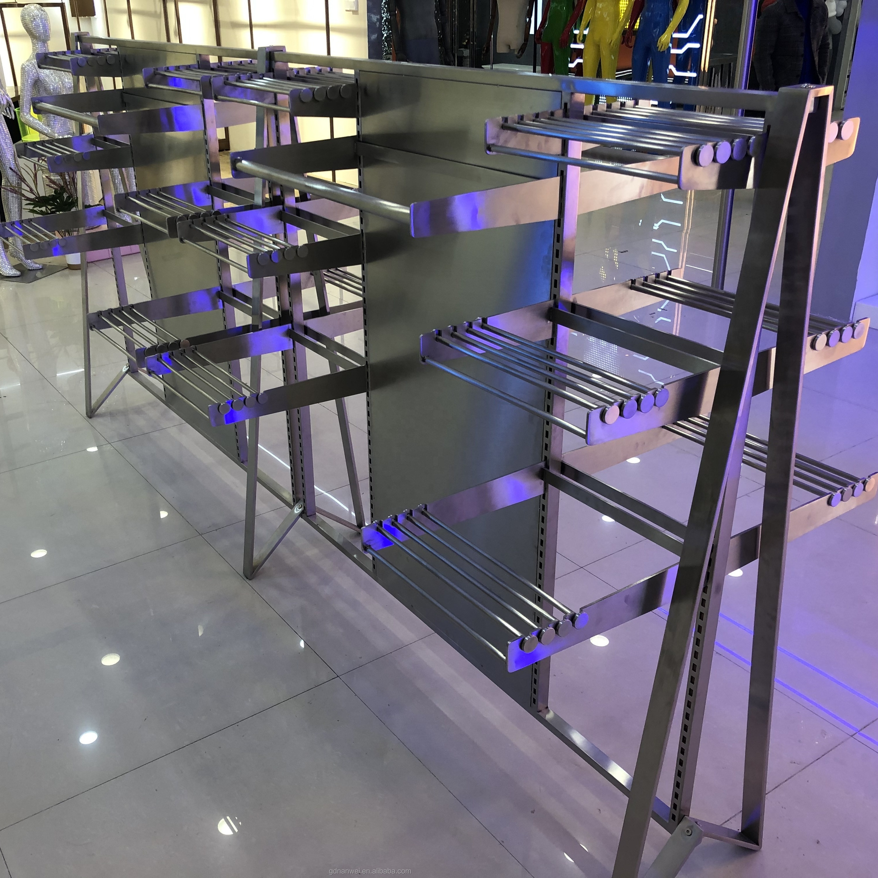 Men Trousers Jeans Display Rack Clothes Display Stand Clothing Shop Interior Design Stainless steel pants rack