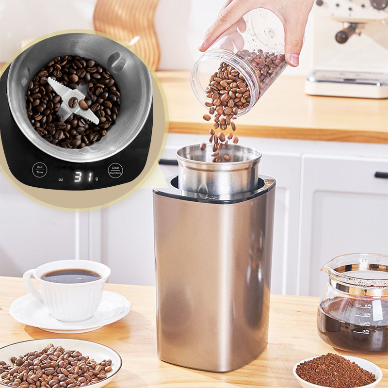 Efficient Grinding Electric Coffee Grinder Stainless Steel Coffee Grinding Expresso Machine Burr Coffee Bean Grinder