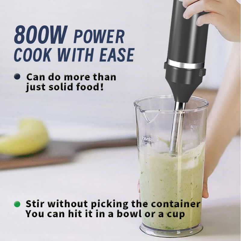 Secure Operation Manual Blender Food Chopper Hand Blender Cup 800w Cordless Portable Blender