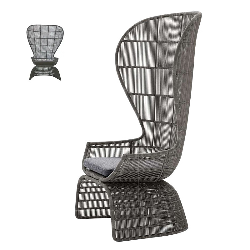 High back cicada wing outdoor wicker chair furniture