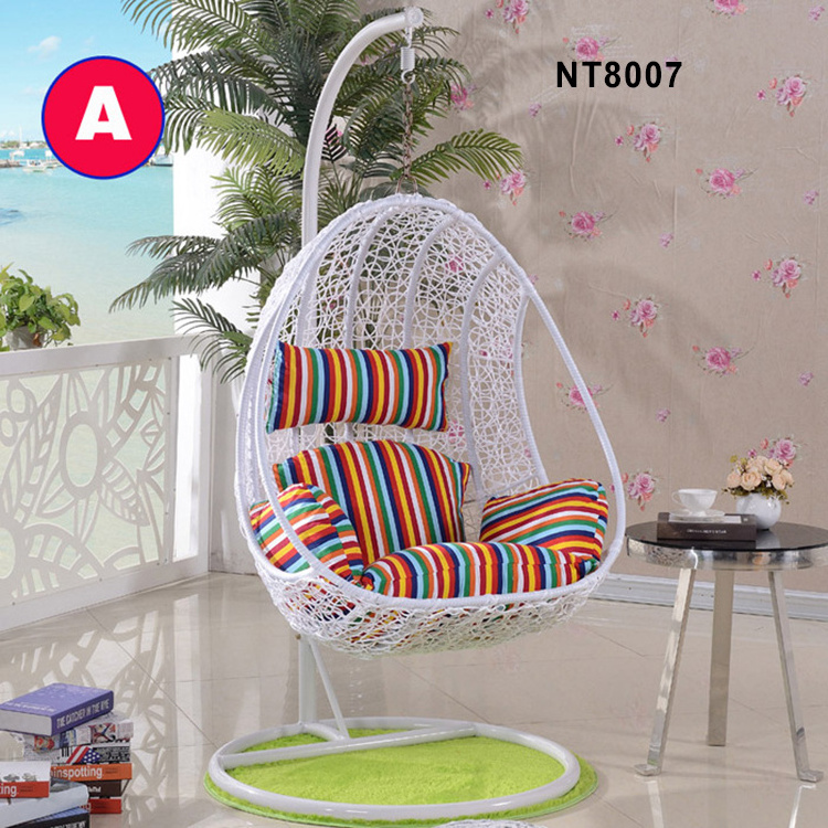 PE rattan hanging egg swing chair