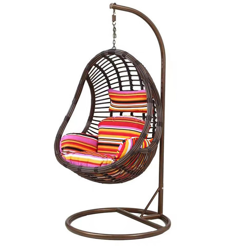 PE rattan hanging egg swing chair