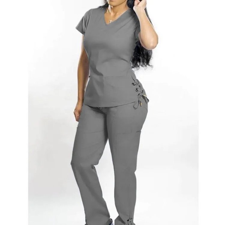 Newline Top Quality Breathable Womens Nursing Scrub Sets Straight Pants Tall Hospital Uniforms Cute Nursing Scrubs Sexy In Stock